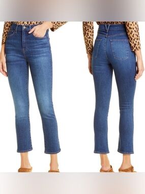 Veronica Beard Carly Kick Flare denim blue jeans high rise sz 26 pants